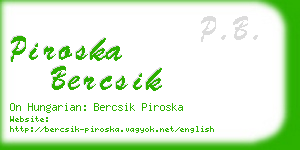 piroska bercsik business card